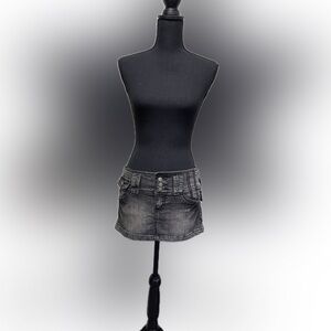 Black Mini Cargo Skirt